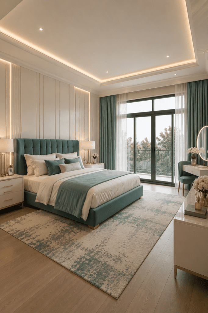 Minimal neutral bedroom featuring soft textures, calming colors, and modern cozy decor inspiration.