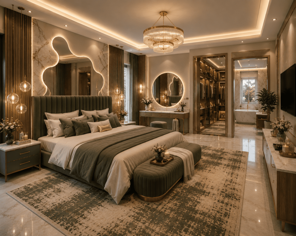 Coastal neutral bedroom featuring warm tones, cozy textures, and elegant modern decor ideas