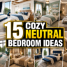 Luxury cozy neutral bedroom ideas with warm lighting, elegant decor, and soft neutral tones creating a relaxing hotel-style bedroom atmosphere.