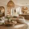 Soft Organic Home Ideas with cozy American living room and warm natural textures