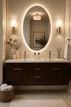 Stylish bathroom essentials for creating an organized, functional, relaxing, and beautifully designed bathroom for comfortable everyday home living.
